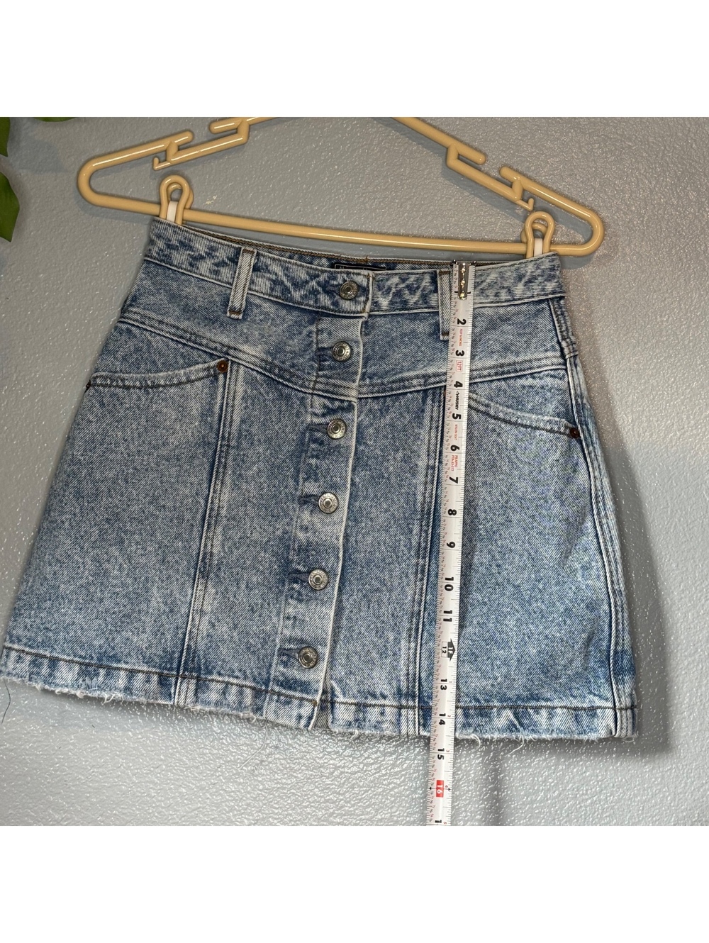 Y2K Abercrombie & Fitch Denim Mini Skirt Button Front High Waist Size 0 - Picture 5 of 6
